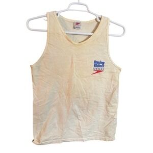 Vintage Speedo Raging Waters Tank Top Shirt M Mens Yellow Graphic Sleeveless